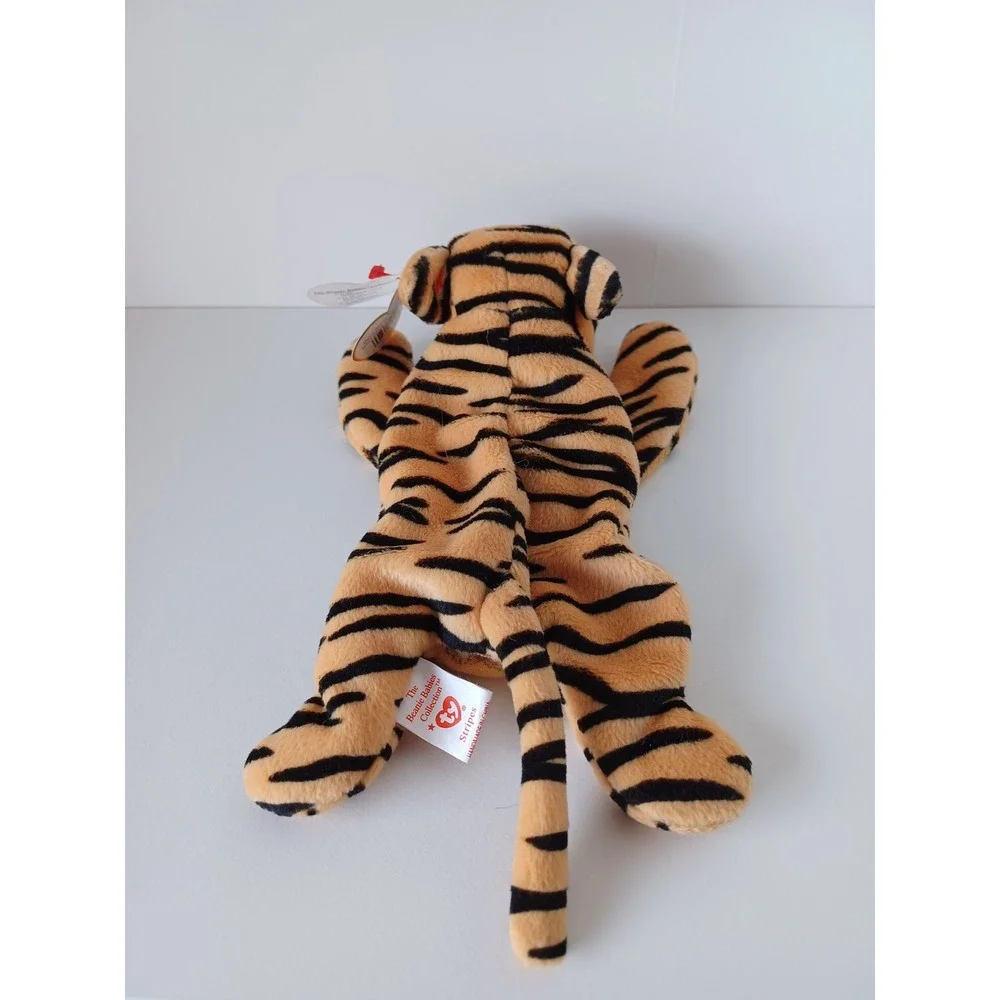 Vintage 90s Stripes Tiger Ty Beanie Baby Plush Stuffed Animal Collectible Toy